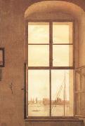Caspar David Friedrich View of the Artist's Studio Right Window (mk10) China oil painting reproduction